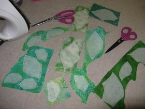 Rough cut around the leaf shapes