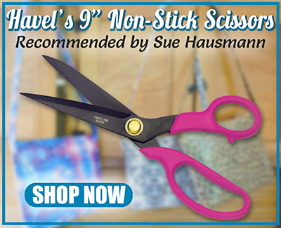 CTA with 9 inch non-stick scissors_recommended by sue hausmann_400x325