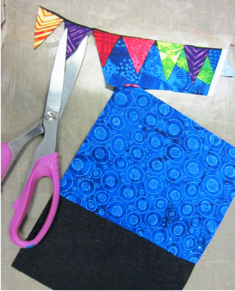 Sky and Flag Fabric Cut Outs
