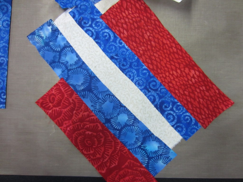 Fabric strips for a summer flag